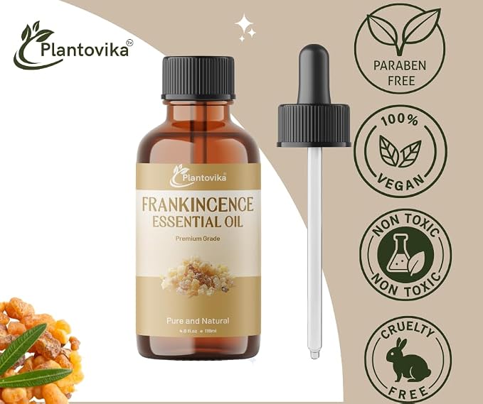Frankincense Essential Oil | 100% Pure and Natural | Premium Grade Essential Oil for Skin, Diffuser, Massage, DIY Candle and Soap Making (4 Fl Oz, Frankincense)