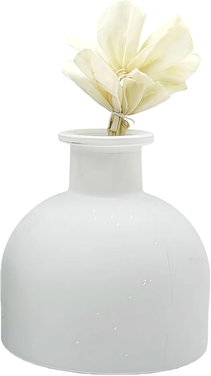 100ml 3.4oz Matte White Glass Diffuser Bottle Refillable Essential Oil Jar for Home Bathroom Office Aromatherapy Decor