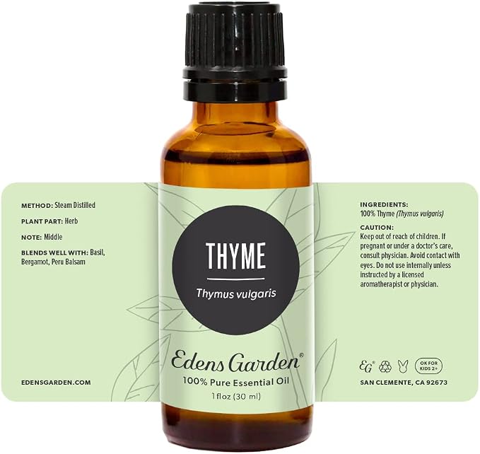 Edens Garden Thyme Essential Oil- 100% Pure Premium Grade, Undiluted, Natural, Therapeutic, Aromatherapy, The Best for Diffuser, Candle, Laundry, Kid Safe 30 ml (1 fl oz)
