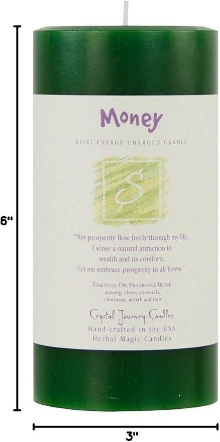 CRYSTAL JOURNEY Crystal J Candle Money Pillar, 1 EA