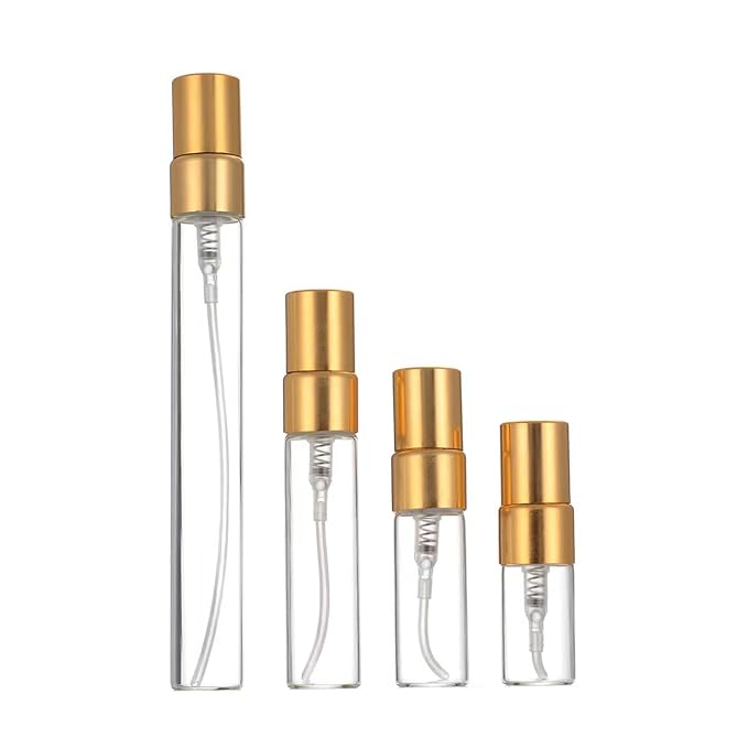 20 Pack 10ml Glass Perfume Spray Bottle Set Refillable Cosmetic Atomizer for Travel, Bulk Empty Mist Bottles
