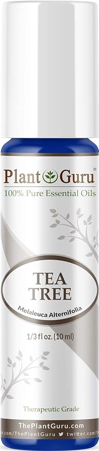Tea Tree Essential Oil Roll On 10 ml. 100% Pure Pre-Diluted Therapeutic Grade Rollerball Extract of Melaleuca Alternifolia for Skin, Body, Hair Growth, Scalp Dandruff, Acne.