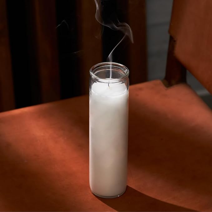 Simply Soson 2x8 inch White Devotional Candles in Glass Jar - 12 Pack - 90 Hours – Prayer Candle - Tall Pillar Candles for Religious, Memorials, Party Decor