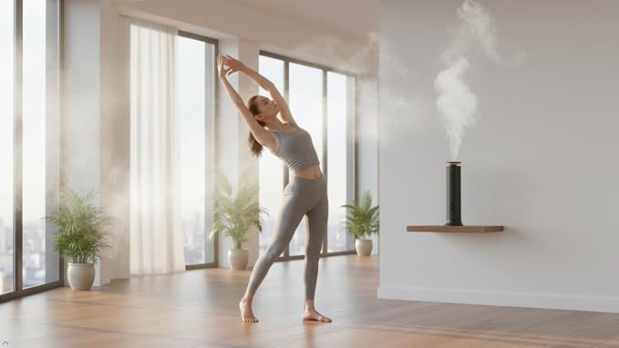 Waterless Scent Diffuser,Quiet Operation & Remote Control (Light Black)