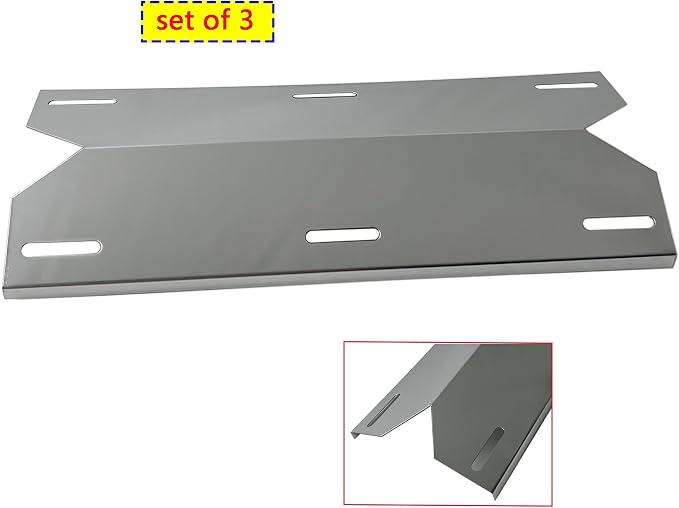 Parts Kit DG105 Replacement for Charmglow Home Depot 3 Burner 720-0230; 720-0036-HD-05 Gas Grill Burners & Heat Plates (Stainless Steel Burner + Stainless Steel Heat Plate)