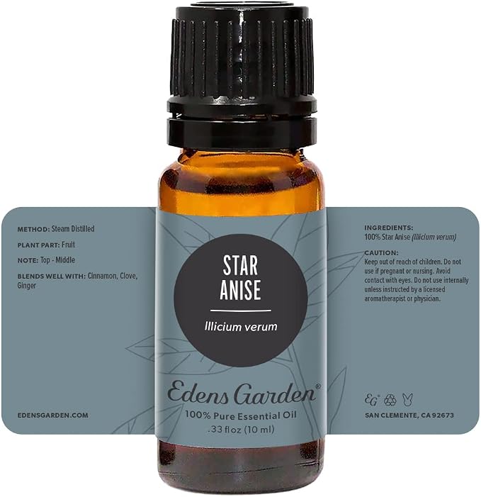 Edens Garden Star Anise Essential Oil- 100% Pure Premium Grade, Undiluted, Natural, Therapeutic, Aromatherapy, The Best for Diffuser, Candle, Laundry, Humidifiers 10 ml (.33 fl oz)