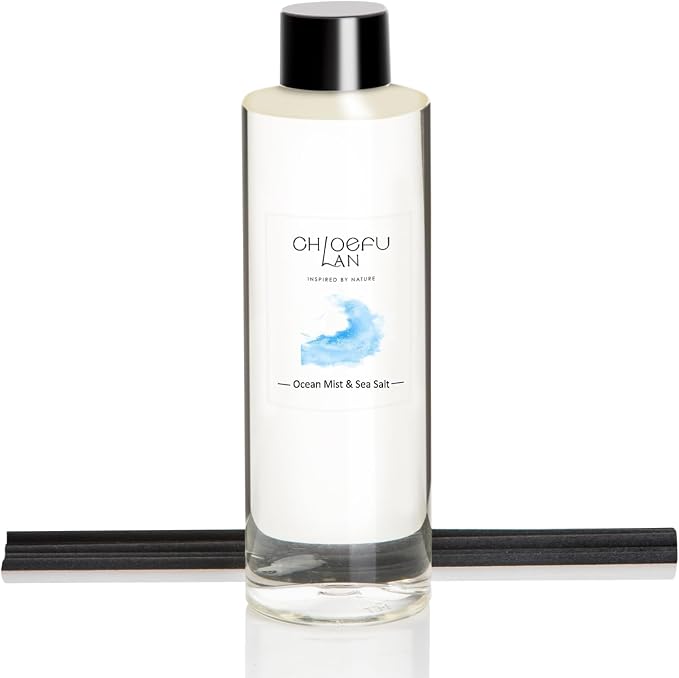 Ocean Mist & Sea Salt Scented Oil Diffuser Refill 6.76 fl oz Natural Scented Oil - Best for Aromatherapy, SPA and Home, 0% Alcohol, Fresh and Invigorating