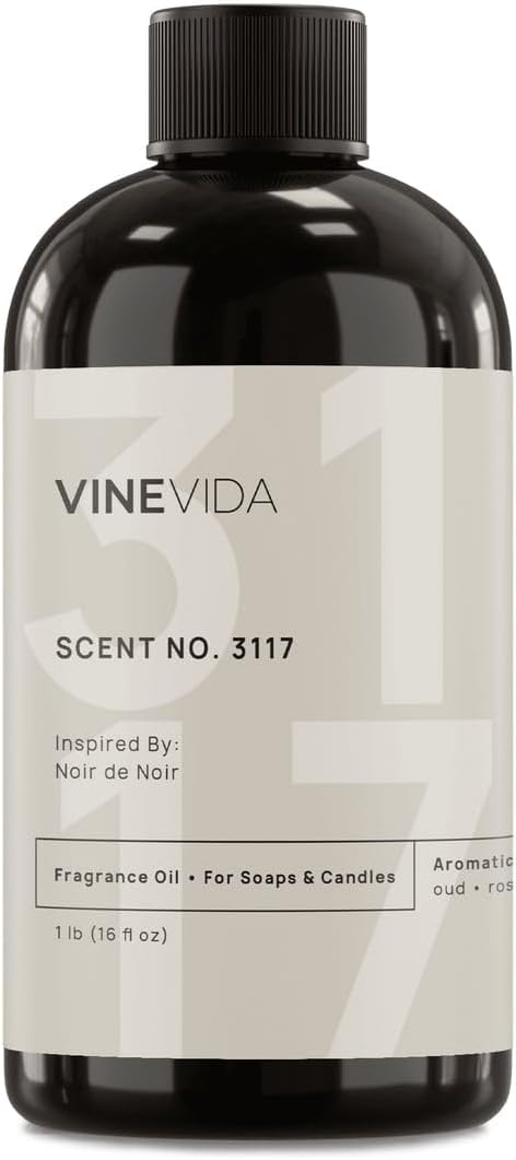 VINEVIDA Scent NO. 3117 Fragrance Oil - 16oz (1lb) - Inspired by: Noir de Noir Fragrance Oil for Candle Making - Made in USA Candle Scents Scents for Soap Making