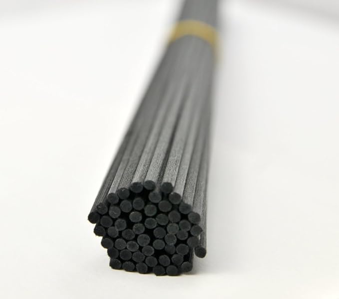 50 Pieces Fiber Reed Diffuser Replacement Refill Sticks for Aroma Fragrance (Black, 10" x3mm)