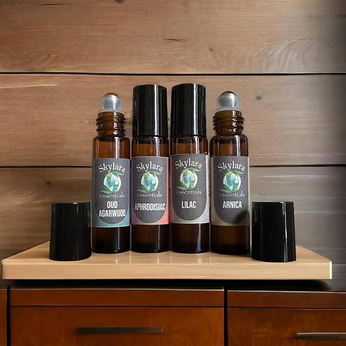 Natural Oud & Bergamot Essential Oil for Calming Aroma, Diffuser, Candle Making | Long - Lasting, Housewarming Gifts, Thanksgiving and Christmas – 10ml Roll-On