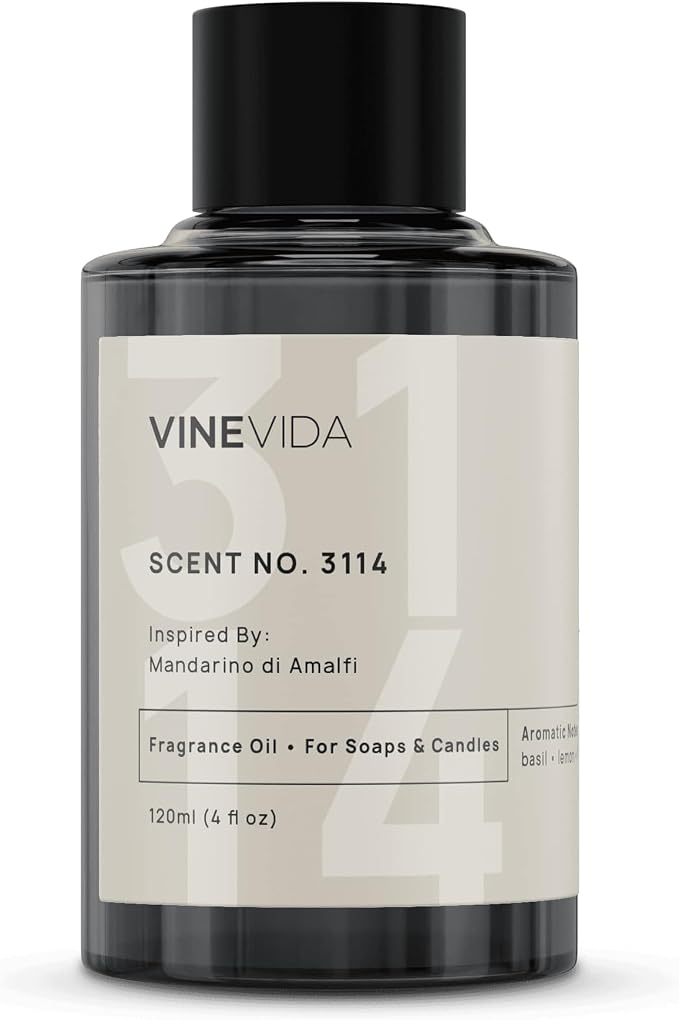 VINEVIDA Scent NO. 3114 Fragrance Oil - 120mL (4oz) - Inspired by: Mandarino di Amalfi Fragrance Oil for Candle Making - Made in USA Candle Scents Scents for Soap Making