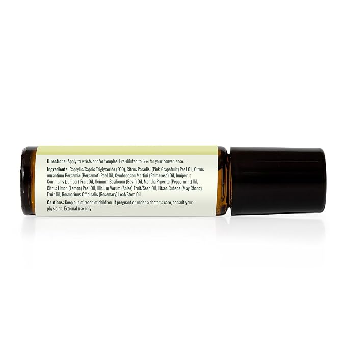 Plant Therapy Brain Aid Essential Oil Blend Pre-Diluted 10 mL (1/3 oz), 100% Pure, Aromatherapy for Focus & Attention