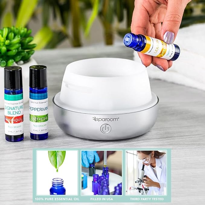 SpaRoom Aromatherapy 100% Pure Essential Oils for Diffusers and Air Freshners, Daily Collection, Set of 3