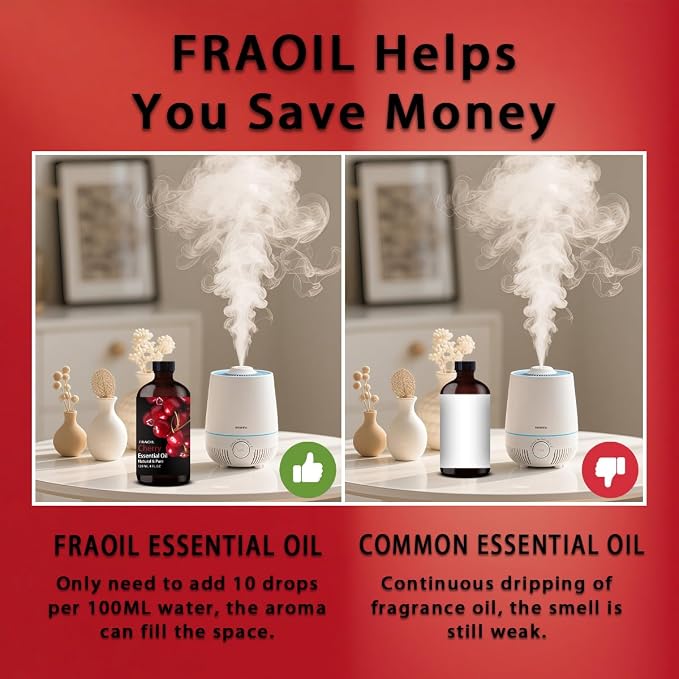Cherry Essential Oil, Cherry Oil 4 Fl Oz 120ML for Diffuser Humidifier Yoga Cleaning DIY Candle Soap Making Perfume Gift for Women Essential Oils FRAOIL (Cherry 4 Fl Oz (Pack of 1))