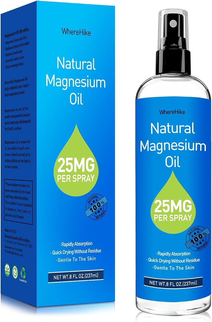 Stilip Magnesium Spray, Pure Magnesium Oil Spray for Feet,Ideal Gift for Muscle Relaxation&Better Sleep,Rapid Absorption,Quick Drying Without Residue-Unflavored.