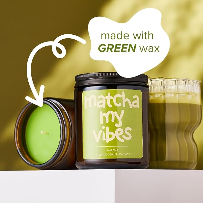 Simply Soson 9oz Creamy Matcha Scented Candle, Green Tea Candles, Gifts for Women and Men, Perfect Home Décor Gifts, Holiday, Spa, Bedroom, Calming, Relaxation and Stress Relief