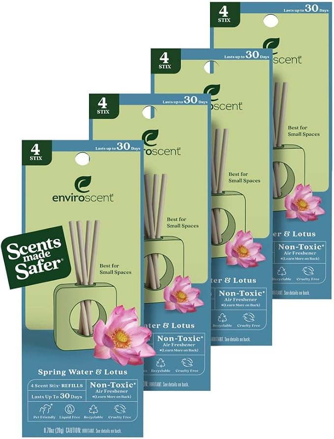 Enviroscent Stix Refill 4ct- Spring Water & Lotus
