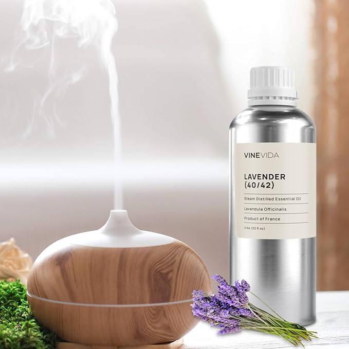 VINEVIDA Lavender 40/42 Undiluted Essential Oil 32 oz - Pure, Natural, and Raw Ingredients
