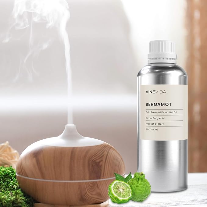 VINEVIDA Bergamot Essential Oil 32 oz - Undiluted, Pure, Vegan, and Sustainable