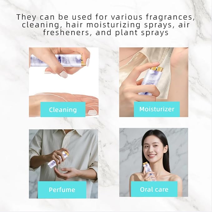 Vitog Refillable Travel Perfume Atomizer - Mini Spray Bottles with Marble Texture, Portable Cologne Dispenser for Women Men, Leak-Proof Empty Fragrance Decant Container for Travel and Daily Use 3PCS