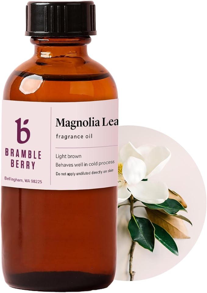 Bramble Berry Magnolia Leaf and Tonka Fragrance Oil 2 oz | Deep Floral, Vanilla & Spice Scent for Soap Making, Candles, Bath Bombs & Perfume | Skin Safe, Vegan, Paraben & Phthalate Free, Essential Oil