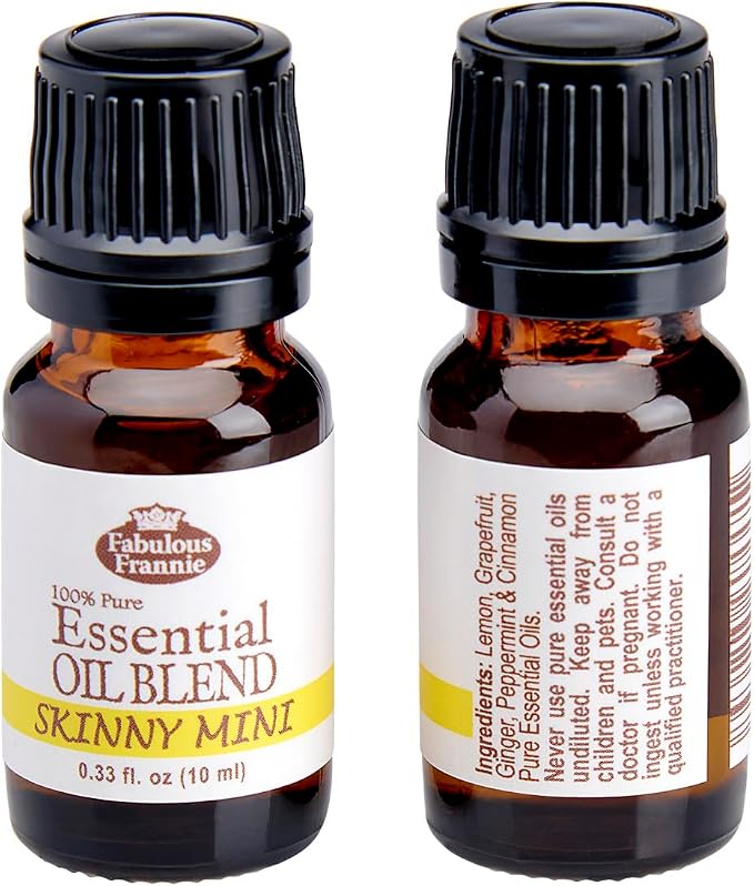 Fabulous Frannie Skinny Mini Essential Oil Blend 10ml Made with Pure Essential Oil Lemon, Grapefruit, Peppermint, Ginger & Cinnamon Bark.