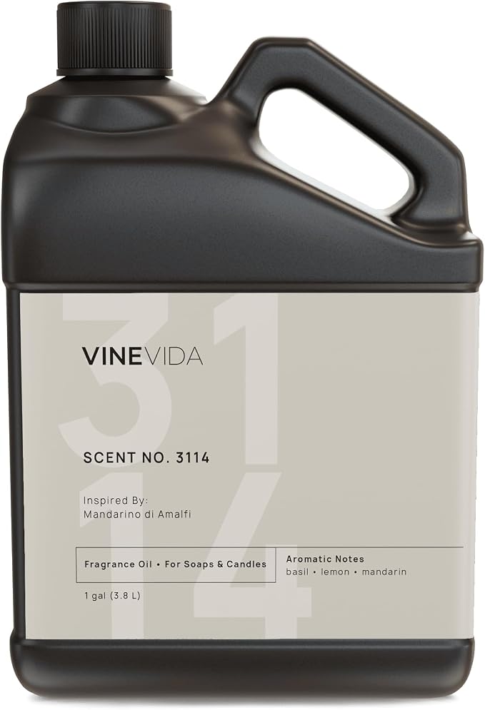VINEVIDA Scent NO. 3114 Fragrance Oil - 1 Gallon (8lbs) - Inspired by: Mandarino di Amalfi Fragrance Oil for Candle Making - Made in USA Candle Scents Scents for Soap Making