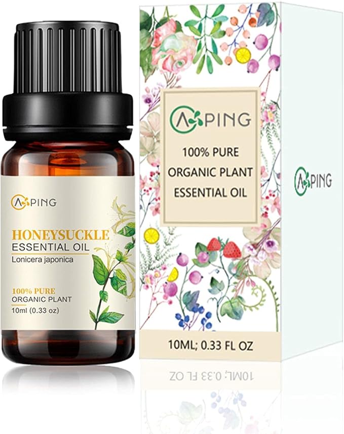 Honeysuckle Essential Oil - 100% Pure Organic Natural Plant (Lonicera Japonica) Honeysuckle Oil for Diffuser, Aroma, Spa, Massage, Yoga, Perfume, 0.33oz