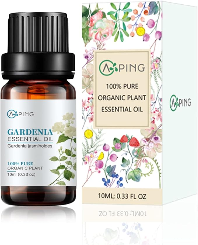 Gardenia Essential Oil - 100% Pure Organic Natural Plant (Gardenia jasminoides) Gardenia Oil for Diffuser, Aroma, Spa, Massage, Yoga, Perfume, 0.33oz