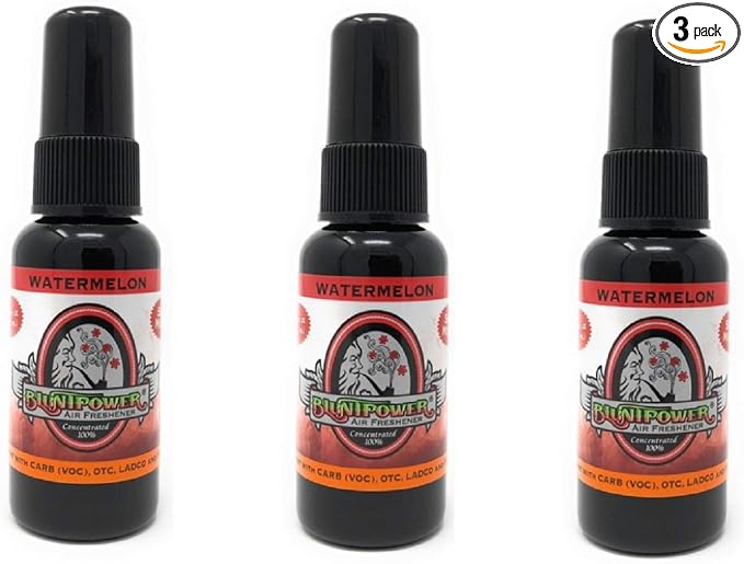 BluntPower (Watermelon, 3 Pack) Concentrated Air Freshener - Premium Oil Based Air Freshener Spray For Home and Car - Long-Lasting Bathroom Spray, Car Freshener, & Odor Eliminator Spray