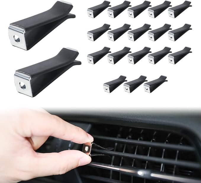 AOCISKA 20 Pieces Square Head Car Vent Clips,Car Auto Air freshener Outlet Clips Car Diffuser Vent Clip,Car Outlet Perfume Clips Auto Air Conditioner Clips, Air Freshener Vent Clips