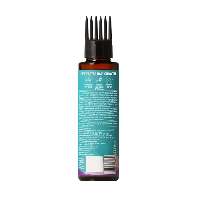 Pilgrim Rosemary & Biotin Hair Oil to Control Hair Fall & Strengthens Hair | Rosemary essential oil for hair growth | Reduces Hairfall | For Women and Men | 100ml, 3.38 fl. oz.