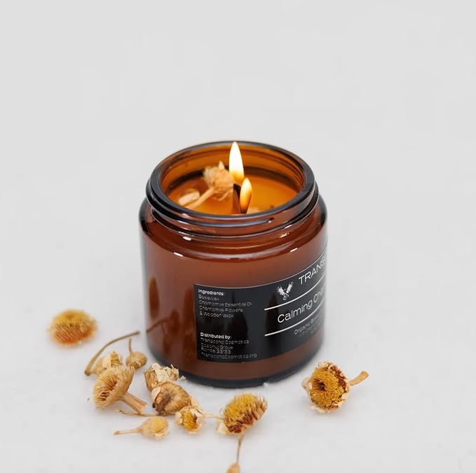 Calming Chamomile Organic Beeswax Candle 4 oz (Small)