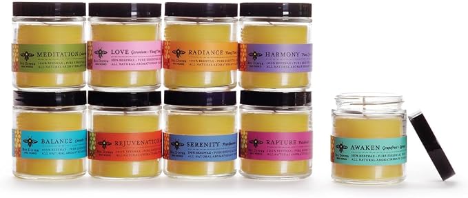 Big Dipper Wax Works Beeswax Aromatherapy Candle – Harmony - Pure Lavender, 3.2 oz Apothecary Glass, 2" x 2.5" – Natural Relaxing Scent, Clean 20 Hour Burn, Eco-Friendly & Hand-Poured