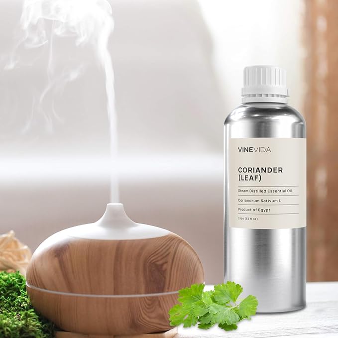 VineVida Coriander Essential Oil - 32 oz, Undiluted, DIY Candle Scents and Bulk Soap Making