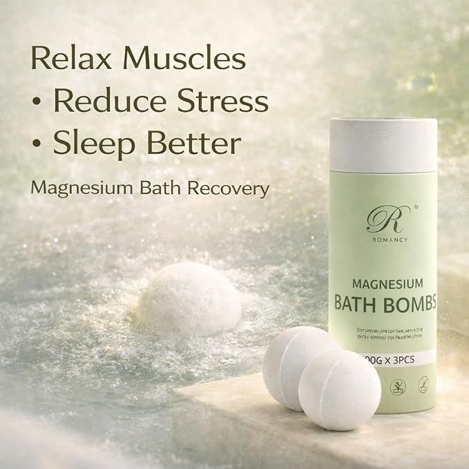 Magnesium Bath Bombs Gift Set – XL Epsom Salt Bath Bombs for Muscle Recovery, Stress Relief & Post-Workout Relaxation with Lavender & Arnica Spa Gift for Women & Men for Sore Muscles