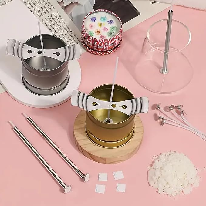 Candle Making Kit for Beginners, Soy Wax Candle Making Supplies with Natural Soy Wax, Essential Oils, Melting Pot, Candle Dye & Candle wicks ,Wick placing tube ,DIY Home Craft Gift for Adults & Women