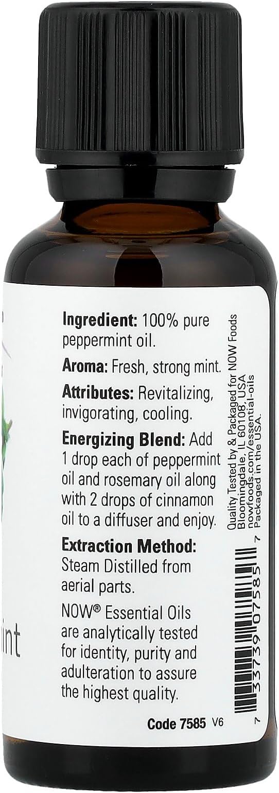 Now Foods Peppermint Essential Oil, 1 FZ