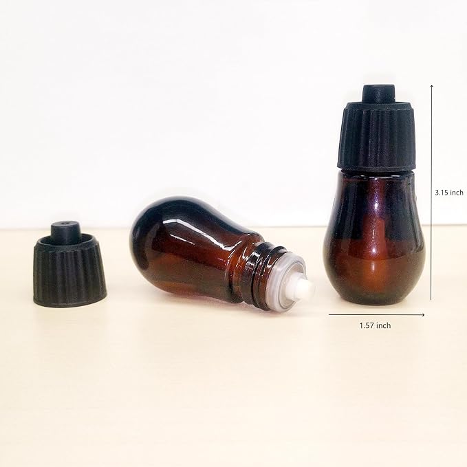 2Pcs Empty Glass Bottles for Essential Oils 20ml with 12 Diffuser Cores & Mini Funnel Fits Waterless Diffuser - Refillable Liquid Sample Vials Test Container- Great for Oils Perfumes DIY Aromatherapy
