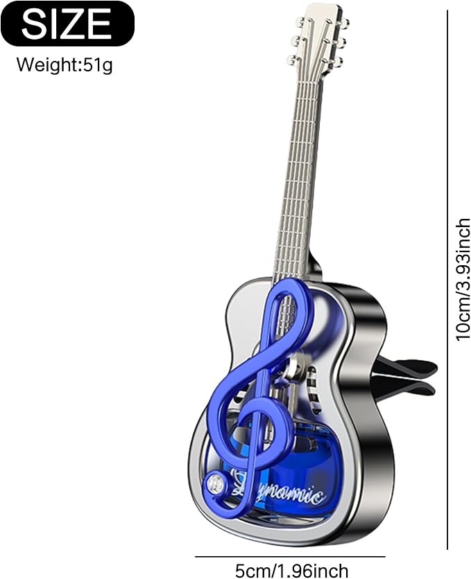 Guitar Car Air Freshener Diffuser Vent Clip Perfume Mini Portable Diffuser Automobile Dashboard Decoration Automobile Air Conditioner Decoration(no perfume)(blue, medium,Without perfume)
