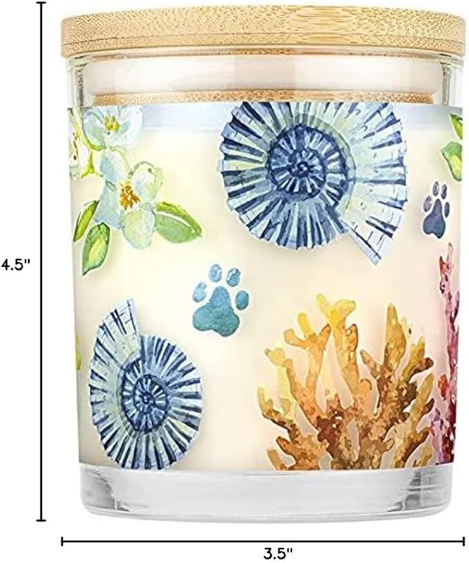 Pet House Candles, Plant-Based, Clean Burning, Long Lasting Pet Friendly Candles for Home - Mediterranean Sea, 2 Pack
