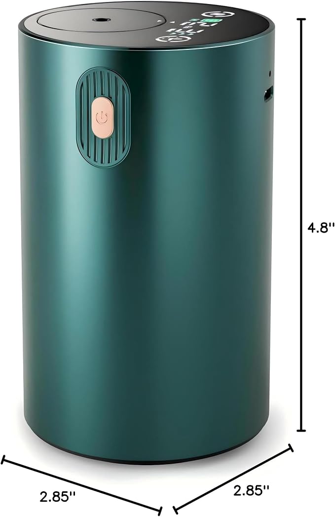 JUANANIUG Waterless Essential Oil Diffuser Portable: Rechargable Aromatherapy Diffuser for Car and Home - 4 Concentration Adjustments and Timers - Gifts for Valentine’s Day (Dark Green)