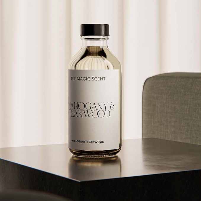 The Magic Scent Mahogany & Teakwood Diffuser Oil - Hotel & Home Luxury Scents Inspired by Abercrombie & Fitch - Diffuser Oil Scents for Home Designed for Use in All Diffusers - 8.5 fl oz, 250 mL