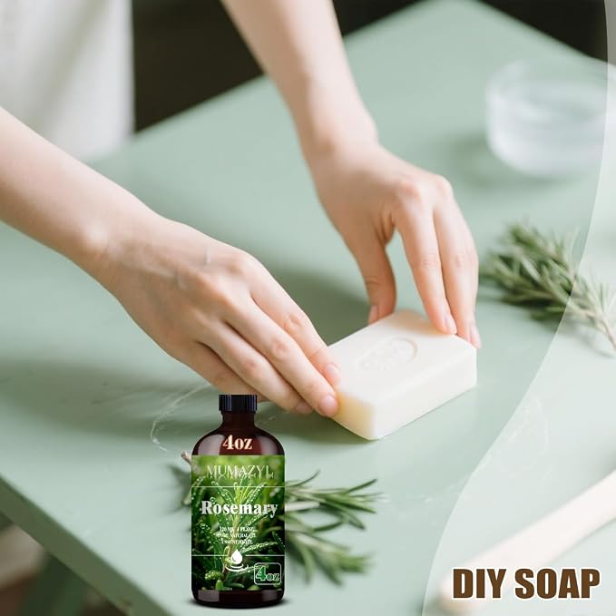 Rosemary Essential Oil, Rosemary Oil 4 Fl Oz 120ML for Diffuser Humidifier Yoga Cleaning DIY Candle Soap Making MUMAZYL Essential Oils