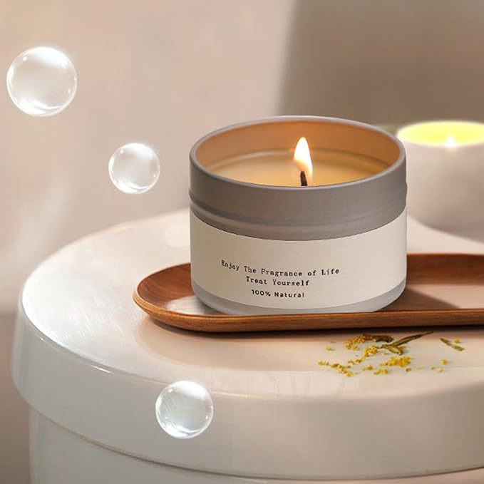 Soy Wax Candle, Aromatherapy Scented Candle, Long Lasting 20 Hour Burning Cotton Wick, Relaxing Home Fragrance for Bedroom Bathroom Office Meditation Hiking Dinner Table Desktop Decor