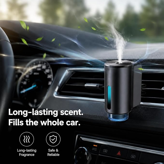 Car Air Freshener Refills – Set of 6 (10 ml each), Universal Fit for Air Vent Smart Car Fresheners, Refreshing and Pleasant Scent (Ocean)