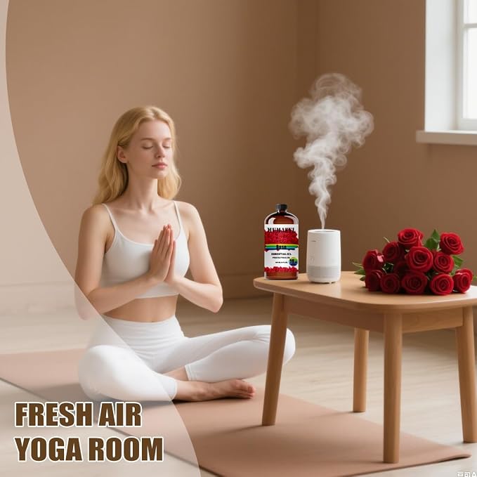 Rose Essential Oil, Rose Oil 16 Fl Oz 480ML for Diffuser Humidifier Yoga Cleaning DIY Candle Soap Making MUMAZYL Essential Oils