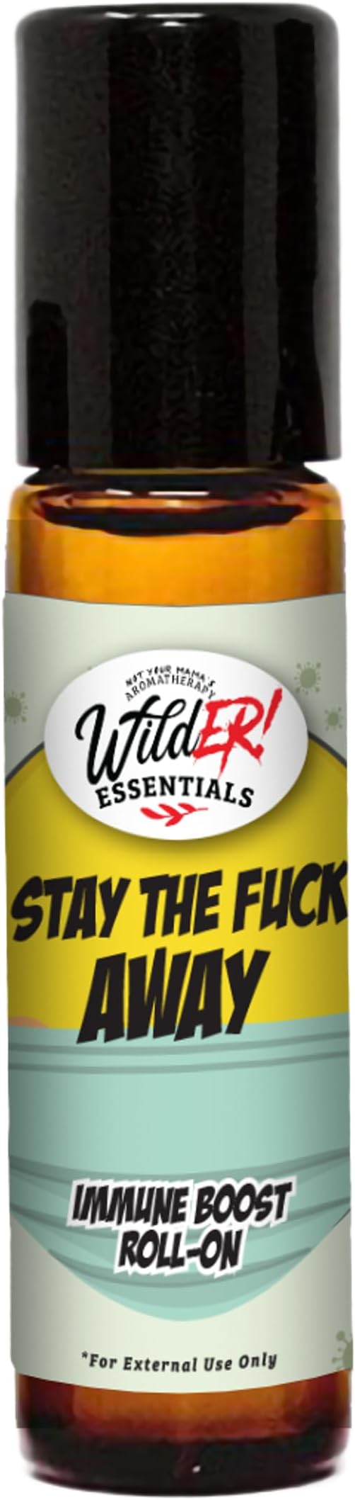 Wild Essentials Stay The F Away Roll-On Essential Oil Blend – Thieves-Style Immunity Support with Cinnamon, Clove, Eucalyptus, Lemon & Rosemary – Ready-to-Use with Organic Jojoba – Made in USA
