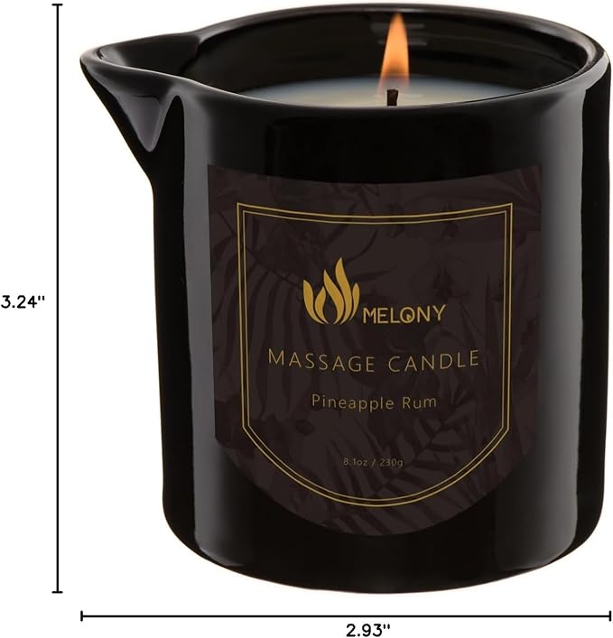 MELONY Massage Candle | Gentle Softening for Nourished, Hydrated, Balanced Skin | 230 g / 8.1 oz (Pineapple Rum)