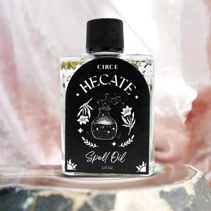 CIRCE Hecate Spell Oil- Invite Wisdom, Transformation & Best Path Discovery - Add to Bath, Use in Rituals, Wear as Fragrance to Align w/Desires - Coconut Oil, Mugwort Herb, Dandelion Herb- 1/2oz